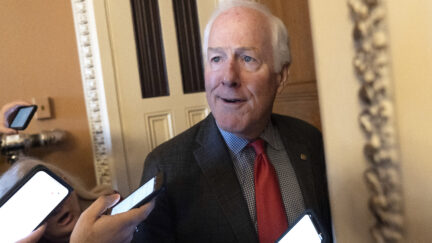 John Cornyn speaks to reporters