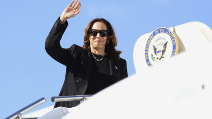 Kamala Harris getting on Air Force Two