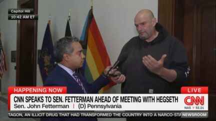 Manu Raju interviewing Sen. Fetterman