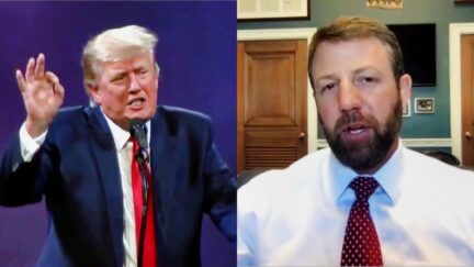 Donald Trump Markwayne Mullin split image