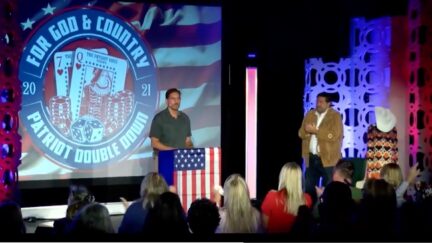 Jim Caviezel Appears at Qanon Conference