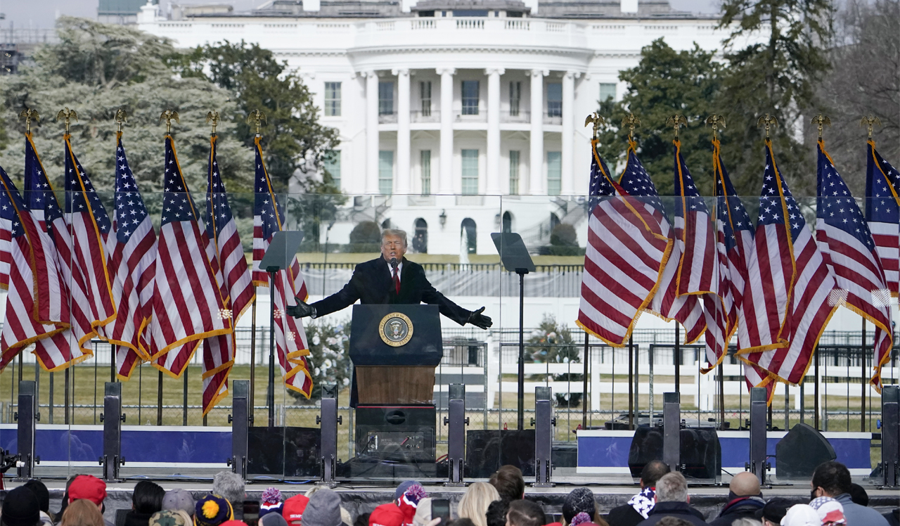 Then-President Donald Trump at rally in Washington on January 6