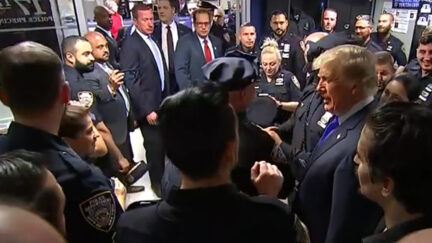 Trump Visits With NYPD officers on 9/11