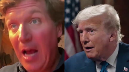 Tucker Carlson Donald Trump split image